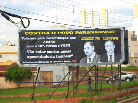 Bancários de Londrina denunciam deputados que traíram trabalhadores