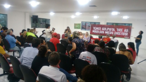 Centrais Sindicais realizam plenária de planejamento da Greve Geral em Natal (RN).
