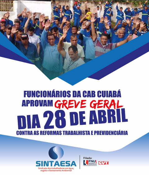 Trabalhadores do Saneamento de Cuiabá-MT prontos para a Greve